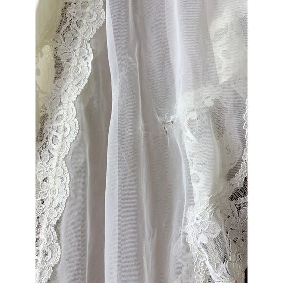 Val Mode 60s Cream Vintage Sheer Peignoir Robe size Medium - Picture 8 of 12